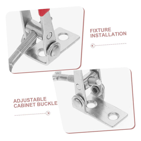 Heavy Duty Adjustable Toggle Latch Clamp Galvanized Hasp for Doors Cabinets Boxes and Chests Secure Locking Kit 4 Pack Zinc Plated Fastening Latches With Easy Release and Durable Construction, adjustable cabinet buckle, galvanized iron, 100 mm