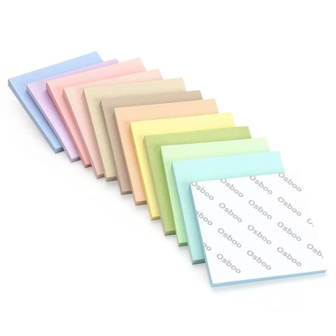 Pastel Sticky Notes 3 By 3 Inch 12 Pack With 50 Sheets Per Pad For Office School And Home Organization Color Coding And Quick Reminders