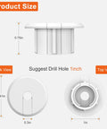 Wall Cable Grommet For Starlink Dishy Router Cable Kit 1 Inch Feed Through For Walls And Furniture Holes White dimensions