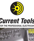 Logo of Current Tools with the tagline 'For the Professional Electrician' and 'The Right Tools for the Job' inscription.