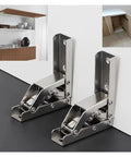 Hidden Steel Cabinet Hinges With 90 Degree And 180 Degree Folding No Slot Flush Mount Sleek Silvery Finish 2 Pack