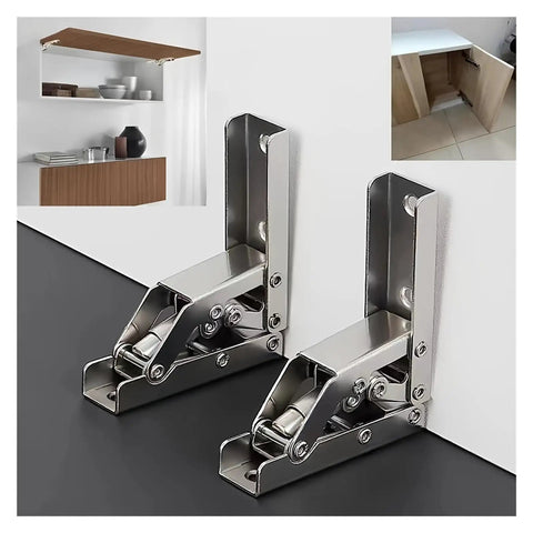 Hidden Steel Cabinet Hinges With 90 Degree And 180 Degree Folding No Slot Flush Mount Sleek Silvery Finish 2 Pack
