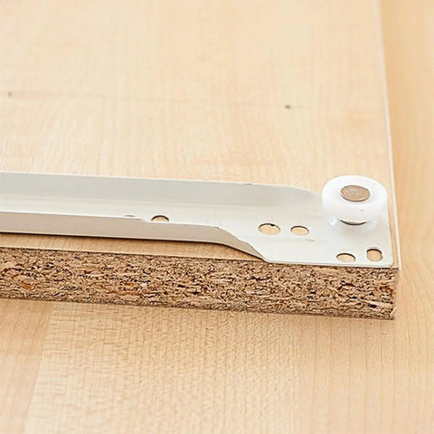 Close-up of Two Pack Heavy Duty Drawer Sliders Replacement Rails, 14 Inch Cold Rolled Steel With Smooth Operation, on wood surface