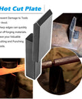 1 Inch Hardy Tool Set For Blacksmithing Forge Hot Cut Stake in use, showing cutting of hot metal, square shank visible