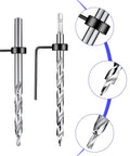 4 Pack Three Eighths Inch Pocket Hole Drill Bits With Depth Stop Collar One Quarter Hex Shank And Round Shank Replacement Twist Step Drills