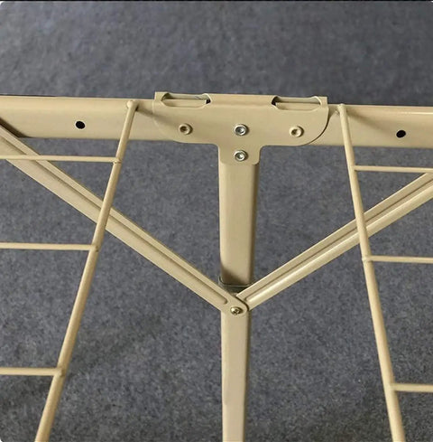 Heavy Duty Portable Closet With Durable Non Woven Fabric Garment Rack And Spacious Storage Shelf Super Easy Assembly For Hella Roomy Extra Clothes Organization Blue 110X45X160Cm metal frame close-up showing assembly connections.