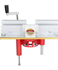 Heavy Duty Beast Mode Router Table Insert Plate And Lifting Base Kit With Steel Support Rod Designed For Boss Level Woodworking Precision.
