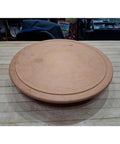 12 Inch Hand Turned Solid Wood Lazy Susan Serving Tray With Raised Rim For Kitchen Countertop And Dining Table