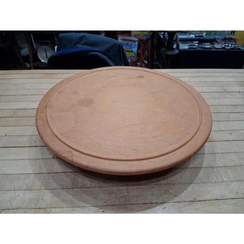 12 Inch Hand Turned Solid Wood Lazy Susan Serving Tray With Raised Rim For Kitchen Countertop And Dining Table