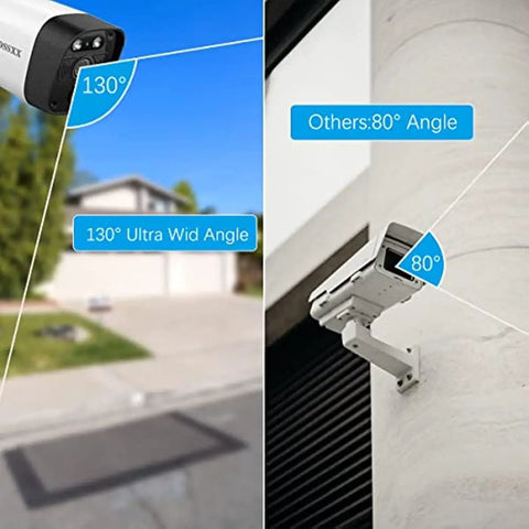 Auto Tracking And Two Way Audio Wireless Outdoor Security Camera System With WiFi Cameras And DVR Set, 130° view installed