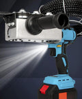 Badass Cordless Wire Threader And Through Wall Cable Puller with variable speed control and 6000mAh battery, angled view.
