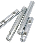 Five Piece Heavy Duty Galvanized Slotted Pins With Double Hole Nuts M8x60mm Cross Cylinder Hardware showing slotted pins with nuts.