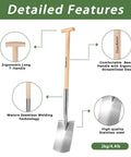 Heavy Duty Garden Pitchfork And Spade Set with ergonomic beech T-handle, stainless steel spade, and seamless welding features.