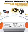 Versatile 24V 60W Dimmable LED Driver For LED Strip Lights With Universal Triac ELV MVL Dimming, 120V AC To 12V DC Power Supply