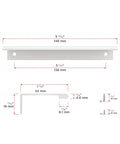 White Modern Cabinet And Drawer Edge Pull Handle Center To Center Five And One Sixteenth Inch 128 Mm dimensions diagram