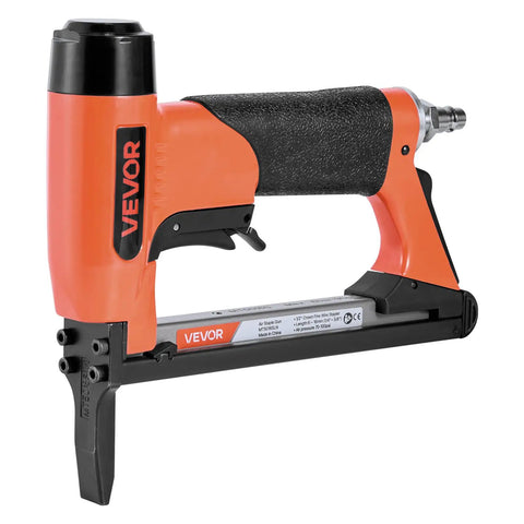 Pro Grade 20 Gauge Pneumatic Staple Gun Featuring A Slick Long Nose Built For 50 Series Fine Wire Staples 1/2 Crown And 1/4 To 5/8 Length