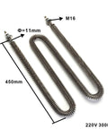Heavy Duty Shop Ready M16 Thread Electric Finned Air Heater 220V W Shape Heating Element 3000W 450mm stainless steel tube.