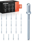 Tough as Nails Steel Blind Rivets Push Retainer Clips 20 Pack For Lexus GS300 GS350 GS430 Auto Trim Fasteners Direct Replacement, shown in a pack.