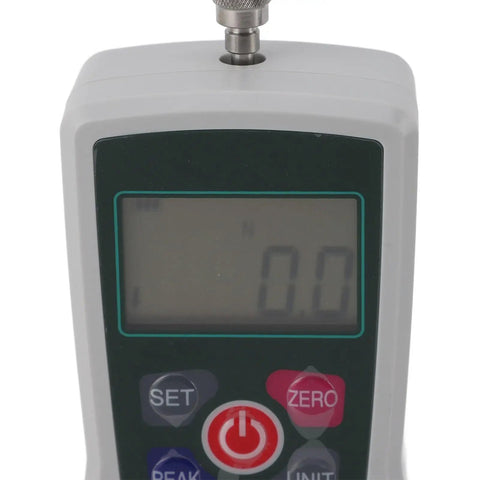Portable Push Pull Force Gauge For Quick Tension Testing Battery Powered Mini Dynamometer With Built In Sensor 50 To 500N Compact Digital Load Tester For Material Science QC And Product Development, close-up LCD view