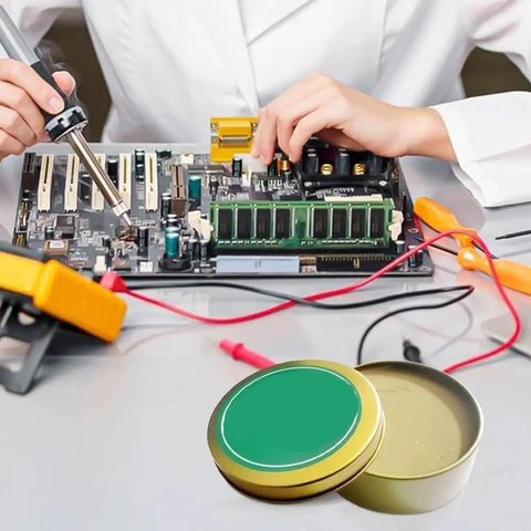 Low Temp Solder Flux Paste For Precision Electronics Repair, open tin, soldering PCBs, no clean lead-free solder paste