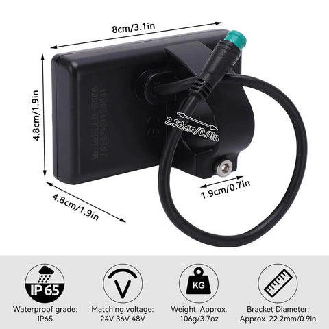 Ultimate Electric Bike LCD Display Meter For 24V 36V 48V Ebikes And Scooters, Waterproof Control Panel With Plug Conversion Kit For 22.2mm Handlebar, Easy Install, Real Time Speed, Battery Level And Diagnostics