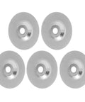 Ycauty 5 Pack Of 4 Inch Diamond Abrasive Discs For Premium Polishing And Deburring On Metal Wood Plastic With Tough Bowl Grinding Wheels That Last, five metallic discs with center holes.