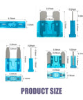 All In One 300 Piece Car Blade Fuse Kit With Micro Mini And Standard Fuses Universal Replacement Set size dimensions