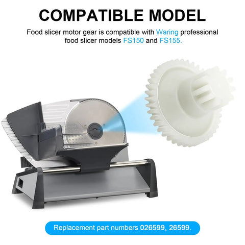 Motor Gear Replacement For Food Slicer FS150 FS-150 FS155 Direct Replacement Part 026599 26599 Easy Install For Quick Meat Slicer Repair No Fuss Easy Fix That Keeps It Running, nylon gear for Waring slicer