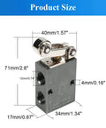 Pneumatic Air Control Solenoid Valve S3R08 3 Way 2 Position Roller Lever Arm Valve size dimensions aluminum body