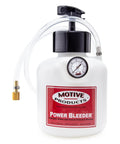 Universal 2 Quart Power Brake Bleeder Kit With Hose And Round Adapter Pressurized Brake Flushing System For Most Vehicles Including Honda. White tank with gauge.