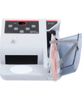 Compact Money Counter Machine With UV MG WM Counterfeit Detection and LED Display counting bills.
