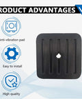 Four Pack Mini Split Anti Vibration Pads For Air Conditioners Shock Pads And Wall Mount Bracket Rubber Isolator Pads for HVAC.