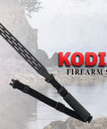 Air Rifle Sling Narrow With Adjustable Grip And Quick Detach Swivels In Camo Breathable Air Web Pattern shown with bear background