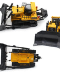 11 Channel Remote Control Bulldozer Toy With Lights And Sound 1/16 Scale Front Loader Dozer 2.4GHz RC Vehicle for Kids