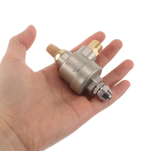 Quick Dump Valve for Tire Changer Machines with Bead Breaker Cylinder, Heavy Duty Pneumatic Flow Control Valve for Automotive Shop Equipment, Single Direction Air Cylinder System, Foot Pedal Compatible, Anti Backflow Exhaust Valve in hand