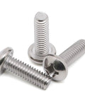 Rock Solid 8-32 Pan Head Machine Screws Half Inch Full Thread 304 Stainless Steel Phillips Drive showing three screws.