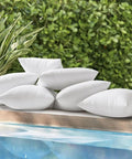 Pack of 2 16x16 Inch Outdoor Pillow Inserts Waterproof Decorative Throw Pillow Forms Square Lumbar Garden Cushions for Patio