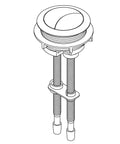 Replacement Push Button Flush Actuator Kit Polished Chrome Genuine Part for Toilets, dual rod design visible