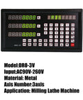3V digital readout display for linear encoder, metal case, 3-axis compatibility for milling lathe machine, DRO-3V model