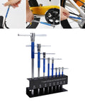 Top Tier Chrome Vanadium T Handle Hex Wrench Set Featuring Non Slip Metric Ball End Keys In 2 Through 10mm Sizes Perfect For Heavy Duty Automotive Bike Repairs And Furniture Fixes With A Handy Portable Storage Box, shown on bike repair stand