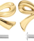 Two Piece Gold Bow Knob Set For Dresser Cabinets And Cupboards Vintage Metal Hardware, screws included, front view