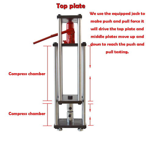 5 Ton Manual Hydraulic Tensile Test Stand With Push Pull Force Gauge And Compression Frame For Material Testing, built jack frame with compression chamber