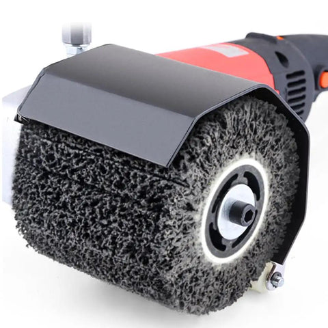 Close-up of 4Pcs Stripping Drum Set With 40 Grit Abrasive Drawing Wheels For Metal Rust And Paint Removal Coating Stripping Surface