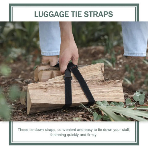 4 Pack Heavy Duty Luggage Tie Straps Featuring Swivel Hog Ring Hooks For Roof Rack Cargo And Truck Bed Hauling Secure Your Gear With Zero Sweat On Long Drives, used to bundle logs.
