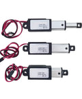 Dead Nuts Reliable Micro Linear Actuator DC 12V Motor With 10mm Stroke And 30N Grip Compact Electric Push Rod side view of three actuators with different sizes.