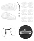 Right Up Your Alley Clear Silicone Nose Pads For Oakley Shades And Eyeglasses, Zero Slip Grip With Complete Driver Kit, Six Pairs solid clear silicone pads with driver tool and screws.