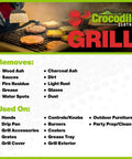 Crocodile Cloth Grill wipes from Amazon; GRILL text with removal and use lists; plant-based with aloe and vitamin E
