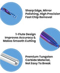 HQMaster 10-pack O-flute CNC router bits, 1/8 in shank, 1/16 in cutting diameter, tungsten carbide