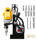 Magnetic Drill Press 40mm For Steel 1100W Copper Motor with drill bits and tools for heavy-duty metalworking.