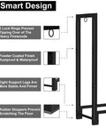 8Ft Outdoor Firewood Rack Holder For Wood Storage And Fireplace Use With 10 Stable Support Legs Adjustable Log Stacker Stand Heavy Duty Black Weather Resistant Design Supports Large Wood Piles Up To Half Cord And Up To 4550 Pounds illustrated design features